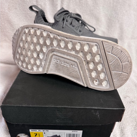 Adidas NMD_R1 PK Primeknit Grey France USED size 7.5 - Picture 4 of 8